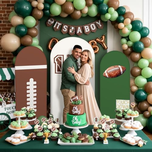 3 Pcs 1st Year Down Birthday Arch Cover First Year Down Football Backdrop - Image 5