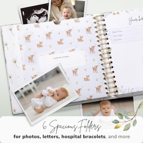 Keepsake Baby Memory Book Gender Neutral Capture Every Moment From Pregnancy to Age 5 Baby Scrapbook Photo Album First 5 Year Baby Book for Boy or Girl Milestone Journal - Shower Gift Newborn Babies - Image 5