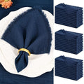 Showgeous 30 Pack Navy Blue Cloth Napkins with Fringe, 16x16 inch by Showgeous