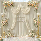 40ft x 10ft Wrinkle Free Beige Wedding Backdrop Curtains for Party Bridal Shower Reception Decorations Beige Fabric Curtain Backdrops Drapes for Photography Baby Shower Birthday Background - Image 2