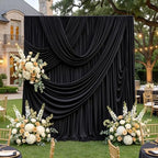 60ftx12ft Black Backdrop Curtain for Wedding Party 12 Panels 5×12FT Tall - Image 6