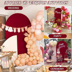Metal Arch Stand and Cover Set,1 Burgundy Spandex Fitted Backdrop with 1 Gold Wedding Arched Stand Frame for Parties Birthday Baby Shower Bridal Banquet Decoration (6.6FT) - Image 6