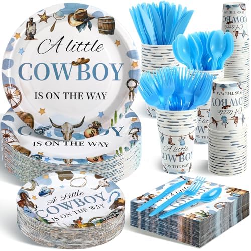 Dandat 350 Pcs Baby Shower Set, Cowboy, Blue by Dandat
