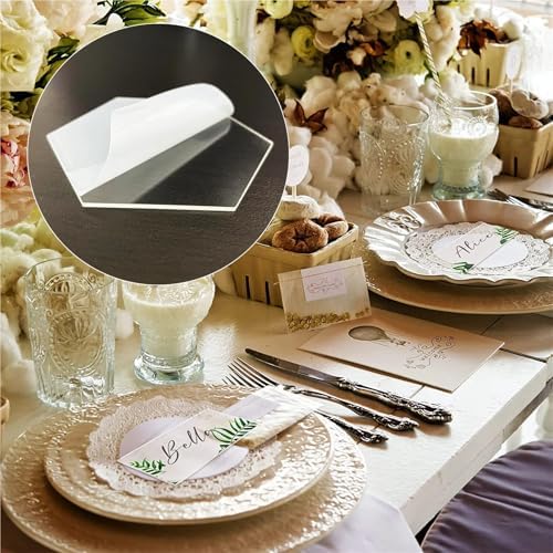 50 Pcs Clear Acrylic Place Cards for Wedding Seating, Table Name Tags DIY Decor - Image 3