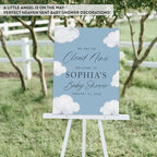Andaz Press Personalized We Are On Cloud Nine Baby Shower Decorations, Dusty Blue On Cloud 9 Baby Shower Welcome Sign, Heaven Sent Decor, We Are Over the Moon Party Decorations, 16x20 Inch - Image 6