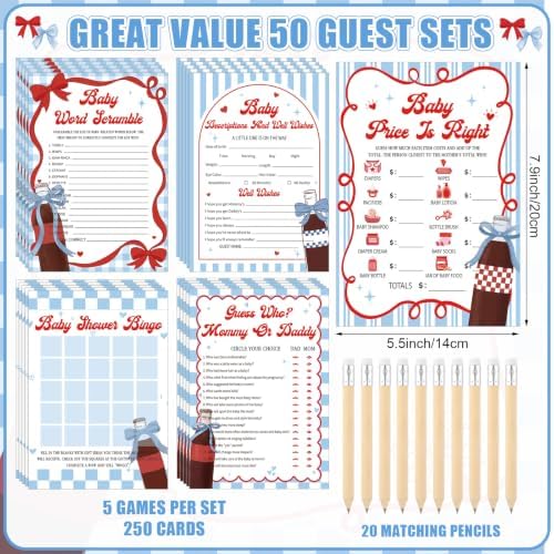 Patelai 321 Pcs Baby Shower Games Supplies, Cute - Image 5