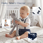 TUZT Baby Shower Gifts for Boys, 9PCS Baby Boy Gifts Baskets with Plush Bear/Blanket/Onesie/Wooden Rattle, Newborn Essential Stuff, Gender Reveal Ideas Infant Newborn Baby Gift Basket - Image 2