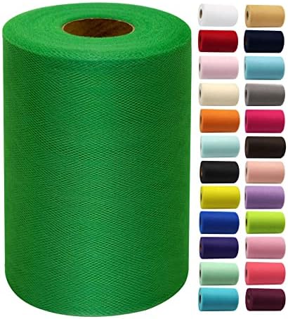 Christmas Tulle Fabric Rolls, 3 Pcs, 6 Inch by 100 Yards (300 feet) Fabric Spool Tulle Ribbon for DIY Tutu Bow Baby Shower Birthday Party Wedding Decorations Craft Supplies (Emerald Green, Red, Gold) - Image 4