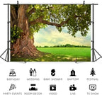 15x10ft Spring Backdrop Huge Tree Nature Scenery Photography Background Rural Scene Green Grass Field Girls Kids Birthday Baby Shower Banner Decorations Wedding Portrait Photo Booth Prop - Image 5