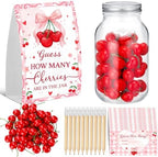 162 Pcs Cherry Theme Baby Shower Games Guess Guess How Many Are in the Jar by Glimin