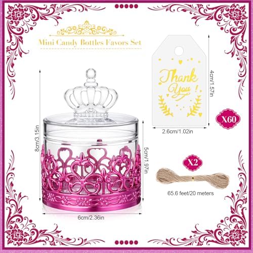 Jingmore 60 Sets Mini Crown Candy Boxes Party Favor,Rose Purple - Image 2