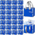 Yeaqee 50 Pcs Mini Metallic Paper Gift Bags with Handle, Royal Blue, Silver by Yeaqee