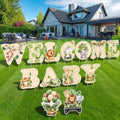 Ripeng 13 Pcs Safari Baby Shower Decorations Woodland Animals Welcome Baby Yard Signs with Stakes 15 Inch Tall Lawn Signs for Gender Reveal Theme Birthday Party Indoor Outdoor Supplies by Ripeng