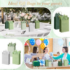 Kolldenn 100 Sets 200 Pcs Sage Green Paper Gift Bags Bulk with Tissue Paper - Image 6
