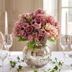 Tigeen 12 Bundles Peonies Artificial Flowers Faux Roses, Gray Purple - Image 4