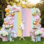 Rainbow Backdrop Curtains - 10x7FT Unicorn Backdrop Curtains - 5 Panels Pastel Backdrop Wrinkle-Resistant for Birthday Party Baby Shower Wedding Classroom Decor Photography Background - Image 6