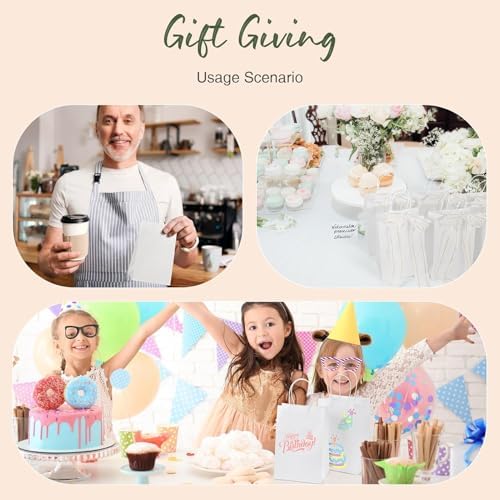 GSSUSA White Gift Bags 5.25x3.75x8 400Pcs, Paper Bags with Handles Bulk for Small Business - Image 7