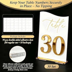 Gold Mirrored Acrylic Wedding Table Numbers 1-30 Set, Self-Standing Modern Arched Signs for Reception Seating, Anniversary & Bridal Shower, Elegant Wedding Decor (5x7 Inches) - Image 6