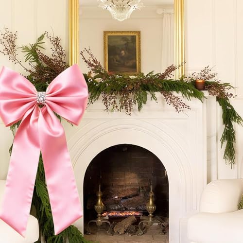 Meseey Giant Pink Satin Bow 27x39 Inch Extra Large Decorative Bow for Christmas Tree Topper,Party,Home Wall,Baby Shower & Birthday Decor(Pink) - Image 5