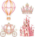 Honoson 4 Pcs Large 30" Pink Princess Cardboard Cutouts Castle Photo Props by Honoson