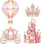 Honoson 4 Pcs Large 30" Pink Princess Cardboard Cutouts Castle Photo Props by Honoson
