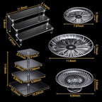 6 Pcs Acrylic Dessert Stand Set Tiered Tray Holder, Classic Style - Image 2