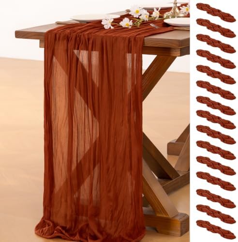 15 Pack Cheesecloth Table Runner Fall Boho Gauze Wedding Party Home Decor by Socomi