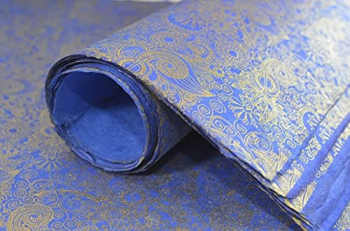 Kathmandu Valley Co. Handmade Lokta Decorative Wrapping Paper, Royal Henna - Image 2
