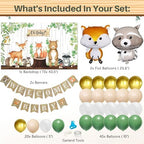 MEGA 257 Pc Woodland Baby Shower Decorations Boy & Girl Kit, Forest Animal Theme, Gender Neutral Baby Shower Decor, BABY boxes, Backdrop, Banner, Balloon Garland, Tablecloth, Plates Cups -20 Guests - Image 3