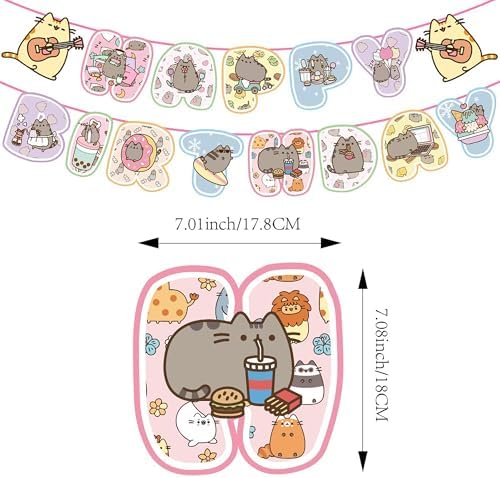 Adorable Cat Party Decorations Kit - Includes Banner, Balloons, Cake/Cupcake Toppers & Hanging Swirls, Perfect for Birthday, Graduation & Themed Pet Parties - Image 2