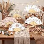 Roowest 36 Pcs Boho Floral Folding Hand Fan Bulk Bohemian Flowers Pattern Fans for Wedding Guests Bulk Collapsible Pampas Grass Paper Handheld Fans for Wedding Bridal Baby Shower Party Favors - Image 6