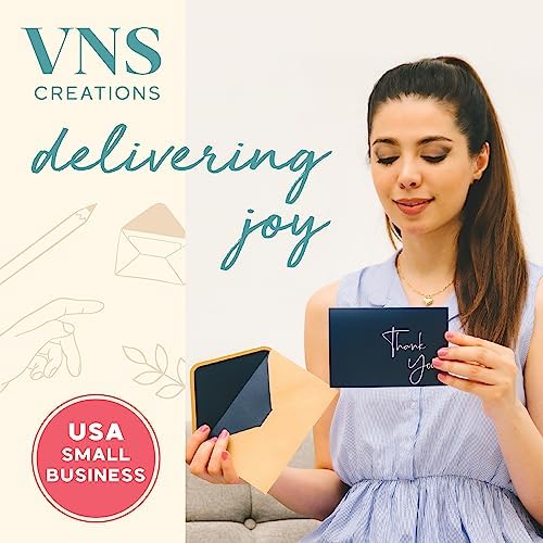 VNS Creations Thank You Cards With Envelopes - 100 Pack 4 x 6 - Navy Blue - Image 3