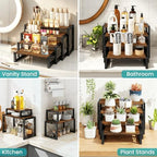 ELITEROO Wood Risers Display Stands Set of 4, Wooden 4 Tier Cupcake Stand, Tiered Riser for Vendors, Decorative Display Risers for Food Desserts Buffet Table at Party Wedding, Rustic Brown - Image 6