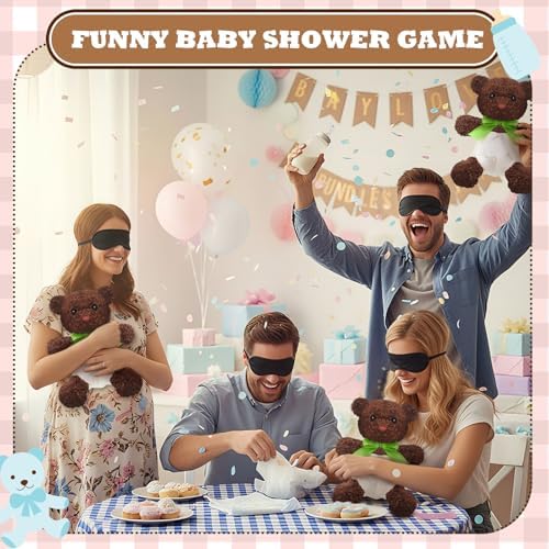 6 Sets Bottle Chug Baby Shower Games Chocolate Brown Bear - Image 3