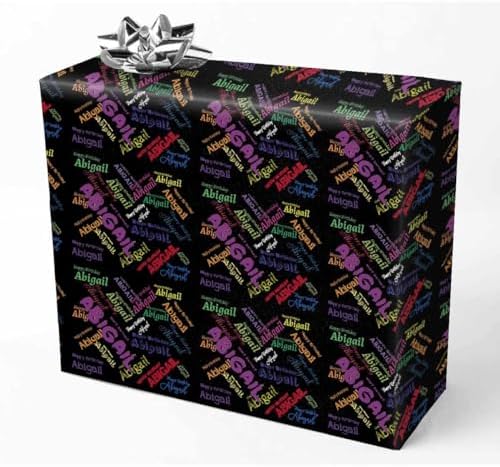 AOFUN Christmas Wrapping Paper - Thick Personalized Wrapping Paper with Custom Name Gift, 3 Rolls, 58" x 23" Each by Unknown