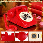 Video Audio Guest Book Wedding Phone, 1080P Video Guestbook Phone for Wedding, Bridal Shower, Birthday Party, Baby Shower, Anniversary Engagement (Bordeaux Red) - Image 4