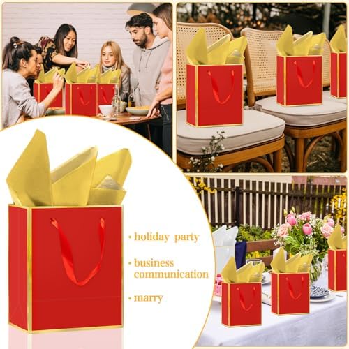 Epoesch 36 Pack Gift Bags with Handles & 36 Tissue Papers – 8x5x10 Inches - Image 6
