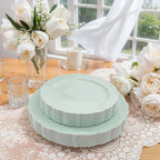 Tinybee 60PCS Sage Green Plates - Heavy Duty Sage Green Disposable Plates - Image 6