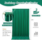10 x 10 Feet Green Backdrop Curtain for Partie, Background Curtains for Photoshoot, Birthday, Wedding, Halloween, Thanksgiving, Christmas Day, New Year Party Decorations 5Ft x 10Ft, 2 Panels - Image 2