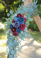 Artificial Navy Blue Wedding Arch Flower Floral Swags Set of 2 - Image 7