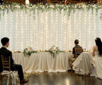 Ivory Tulle Backdrop Curtains with Lights String for Parites Wedding 20×8ft Ivory Sheer Backdrop Curtains for Baby Shower Birthday Party Photo Shoot Background Decorations(4 Panels 5ft×8ft) - Image 5