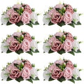 Sziqiqi Pink Silk Flower Ball for Wedding Centerpiece - Fake Dusty Rose Flowers Artificial Floral Arrangement Center Piece Kissing Bouquet for Party Flores Artificiales para Decoracion by SZIQIQI