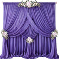 40ft x 10ft Purple Backdrop Curtains, Wrinkle-Free Sheer Chiffon Fabric Photo Backdrop Drapes for Wedding Arch Party Ceremony Stage Photography Decorations by WishCare