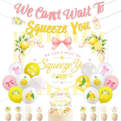 ZestZing Lemon Bow We Can't Wait to Squeeze You Baby Shower Decorations by ZestZing