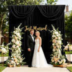 20x10ft Wrinkle Free Black Backdrop Curtain for Parties, Soft Black Photo Curtains Backdrop, Polyester Photo Backdrop Drapes for Birthday Party Baby Shower Photography Background - Image 5
