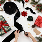 Meseey 4 Inch 50 Yards Black Velvet Wired Ribbon - Premium Soft Velvet Ribbon with Wire Edges for Halloween, Christmas, Wedding, Gothic Decor, Gift Wrapping, DIY Crafts - Image 2