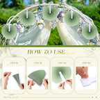 Pangda 60 Pack Folding Fans Round Paper Fans Assortment with Plastic Handle for Wedding Favor Party Bag Filler (Sage Green) - Image 3