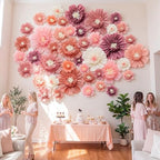 Giegxin 44 Pcs Multiple Sizes Boho Giant Paper Flowers for Wall Decor - Image 5
