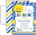 Custom Baby Shower Invites Boy Sunshine Baby Shower Invitation 20 5x7 Custom Personalized A Little Ray of Sunshine Shower Invites With Envelopes - Unique Sunshine Theme by AmandaCreation