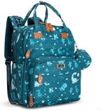 BabbleRoo Diaper Bag Backpack - Baby Essentials Travel Tote - Multi Function Water Resistant Diaper Bag, Travel Essentials Baby Bag with Changing Pad, Stroller Straps & Pacifier Case - Unisex, Dino by BabbleRoo
